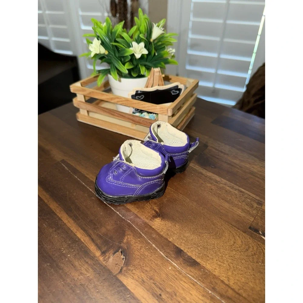American Girl‎ Bitty Baby Doll 2003 Purple Ankle Boots No Ribbon Lace Ties